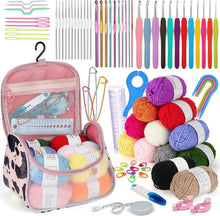 Häkelset Anfänger Acrylwolle Zubehör Tasche Nadeln 0,6-8,0 mm Rosa