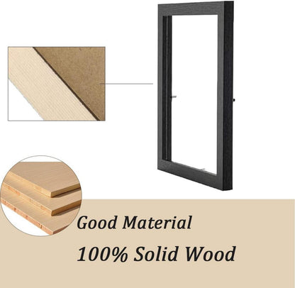 DTXDTech A3 Bilderrahmen Schwarz Holz 29,7 x 42 cm DIN A3 Fotorahmen
