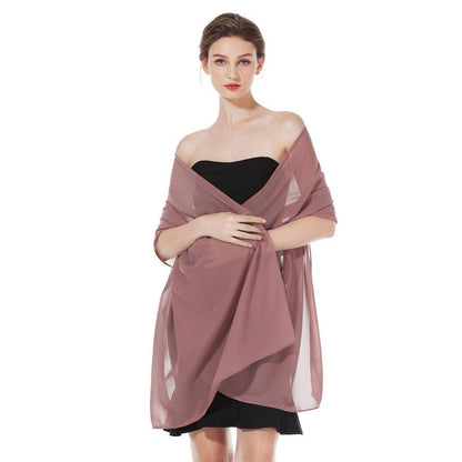 Chiffon Schal Stola Damen Festlich Elegant Zimtrose