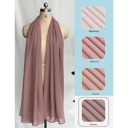 Chiffon Schal Stola Damen Festlich Elegant Zimtrose