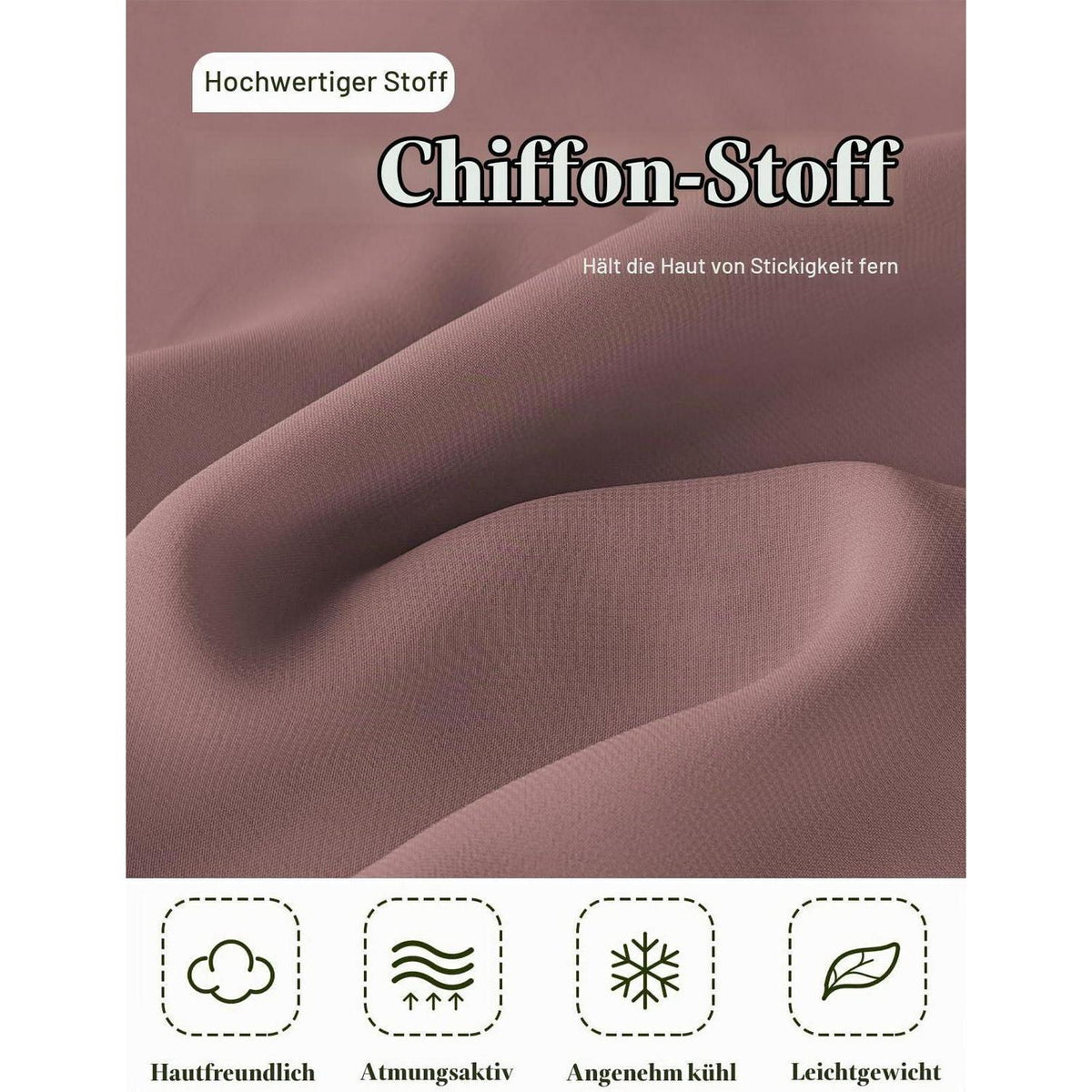Chiffon Schal Stola Damen Festlich Elegant Zimtrose
