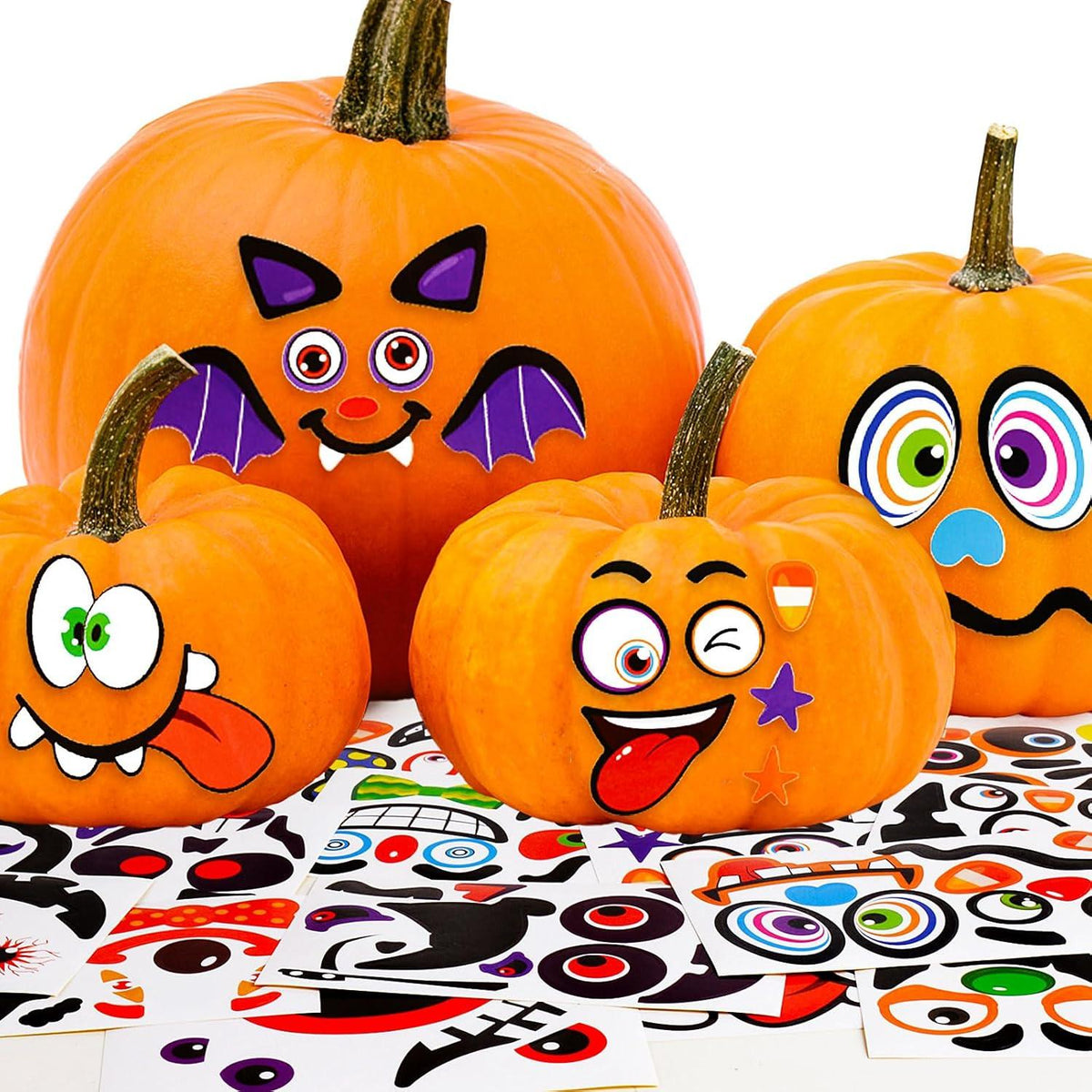 Halloween Kürbis Aufkleber Selbstklebend Bastelset 32 Stück
