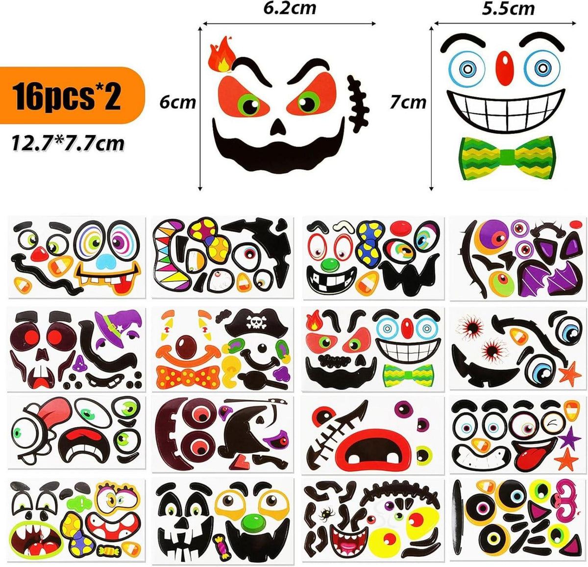 Halloween Kürbis Aufkleber Selbstklebend Bastelset für