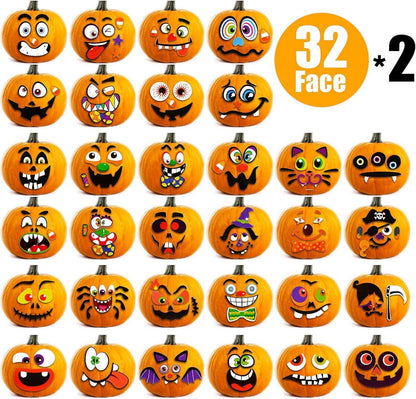 Halloween Kürbis Aufkleber Selbstklebend Bastelset 32 Stück