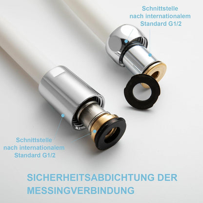 Hochwertiger PVC Brauseschlauch 2,0m - Mattweiß - Ersatz für Badarmaturen