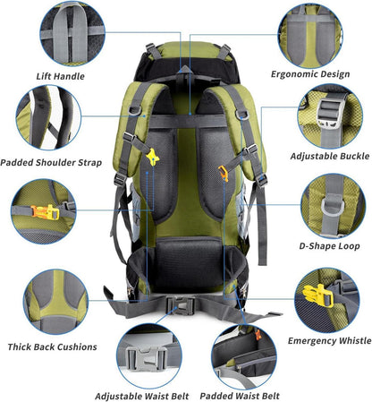 Night Cat Trekkingrucksack 90L Wanderrucksack Herren Damen Camping Klettern