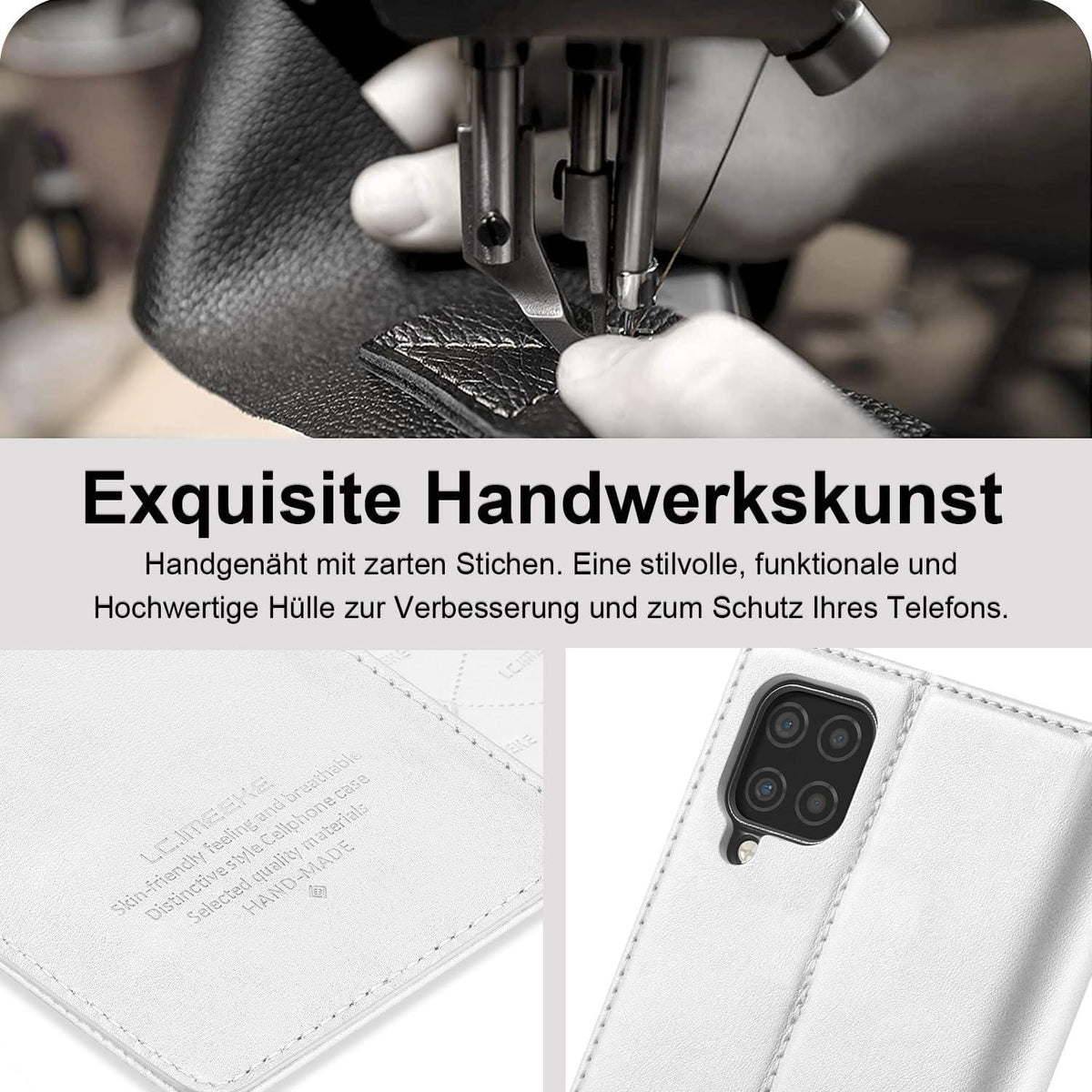 Samsung Galaxy A12/M12 Hülle Leder Wallet Case Schutzhülle