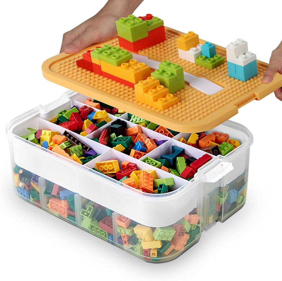 Lego Aufbewahrungsbox mit Deckel Stapelbar transparent