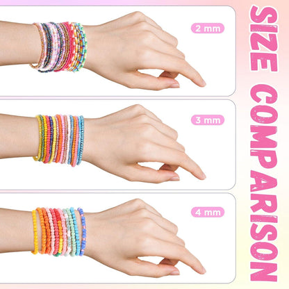 Funtopia Perlen Armband Set 120 Farben 3mm DIY Mädchen Glasperlen Charms