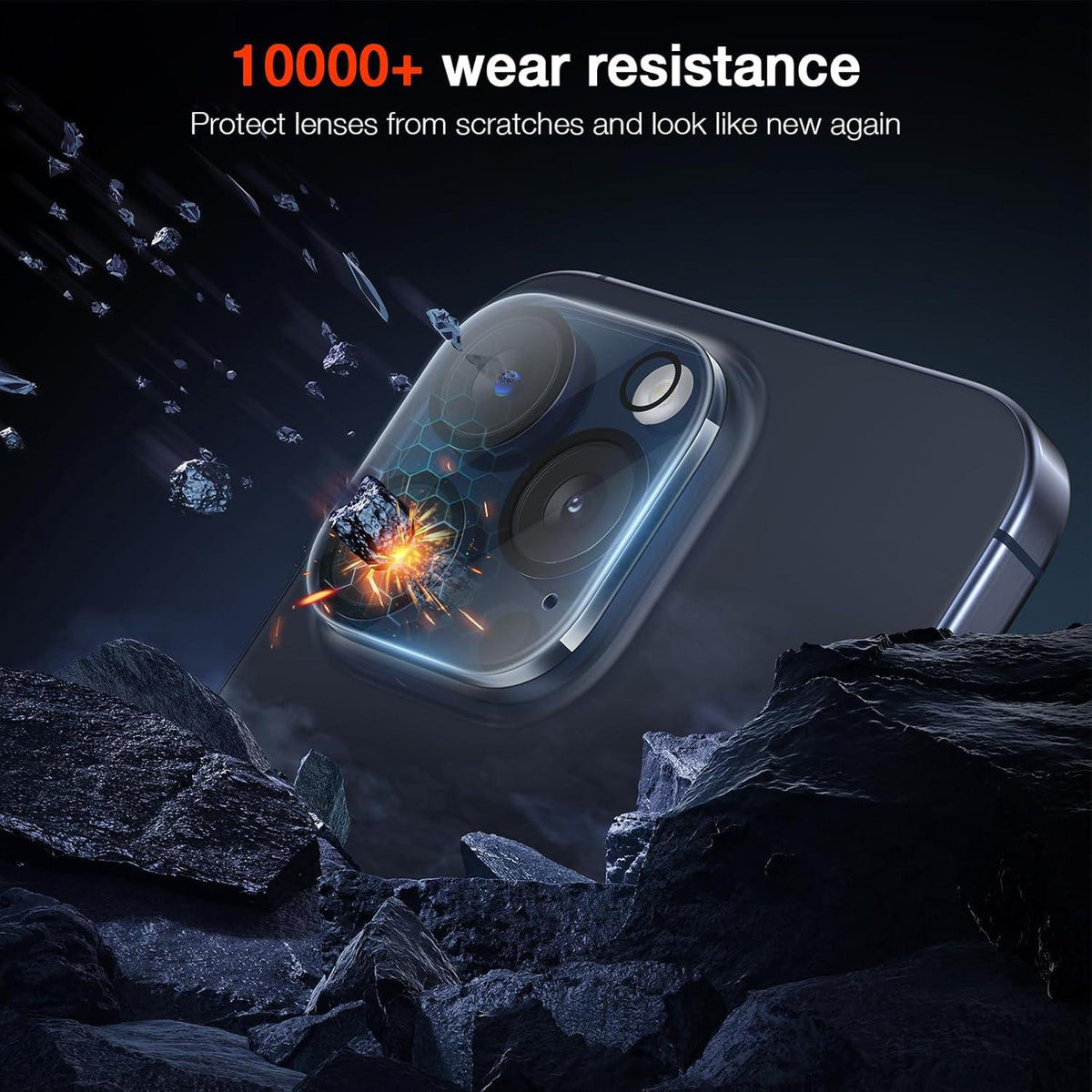 3er Pack Panzer Schutzfolie Kompatibel mit iPhone 15 Pro/15 Pro Max Kamera