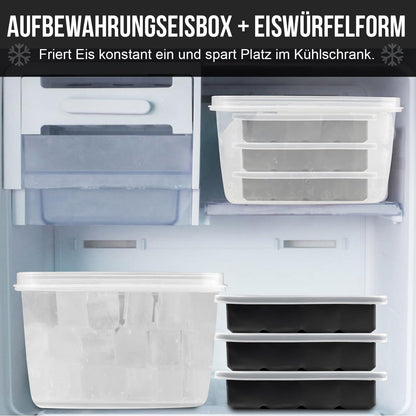 Eiswürfelform Silikon mit Deckel, BPA-frei, Cocktails Whisky Wein Obst, 3 x 24-Loch-Tabletts