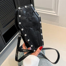 TIAASTAP Halloween Umhängetasche Sarg Form Gothic Handtasche