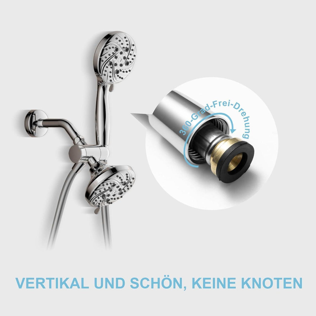 Brauseschlauch Hochwertig PVC 1,2m Silberfarbig Flexibel