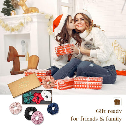 Lolalet Seide Scrunchies Haargummis für Damen 8 Stück 8