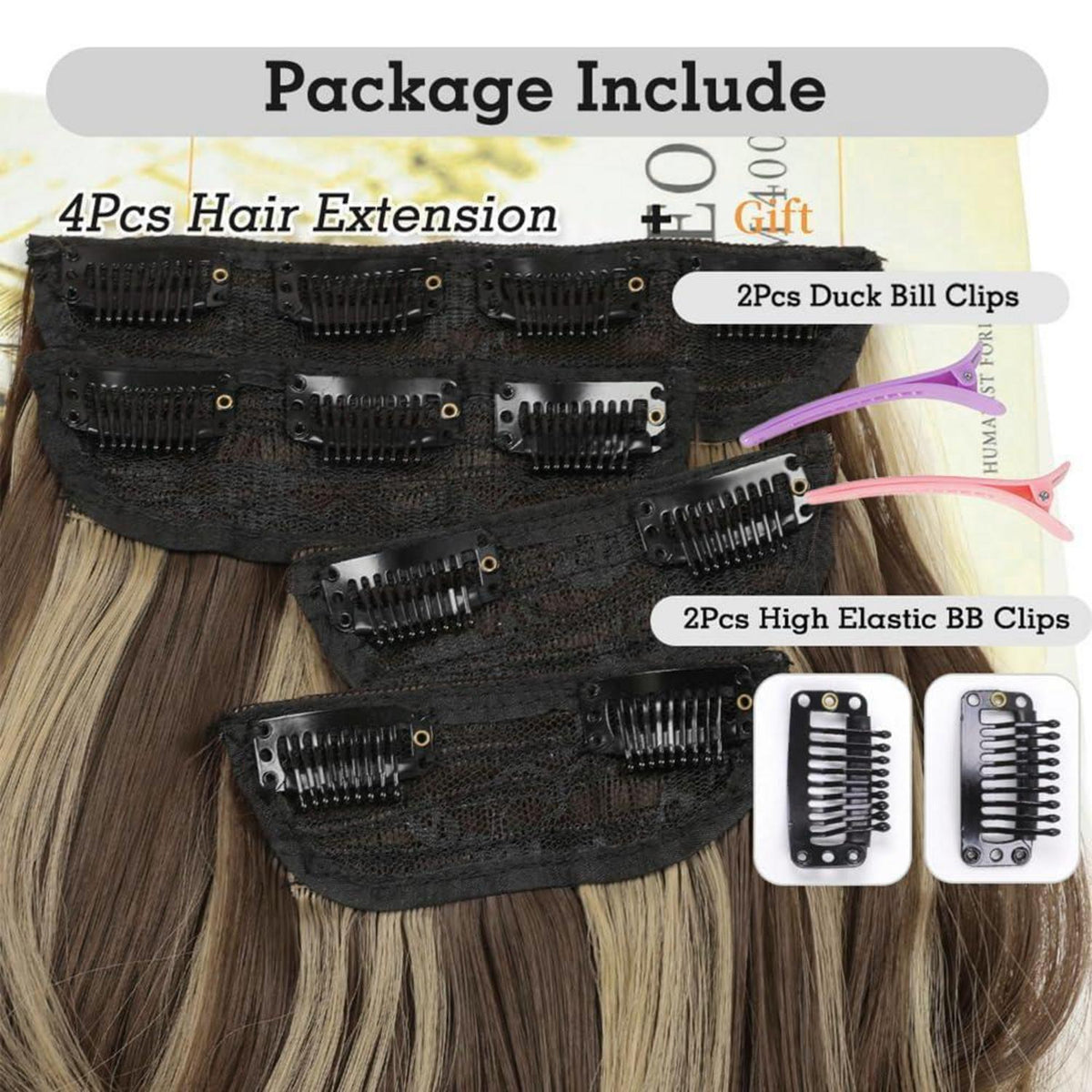 Welliges Clip-in Haarverlängerung 20 Zoll – Echthaar-Optik