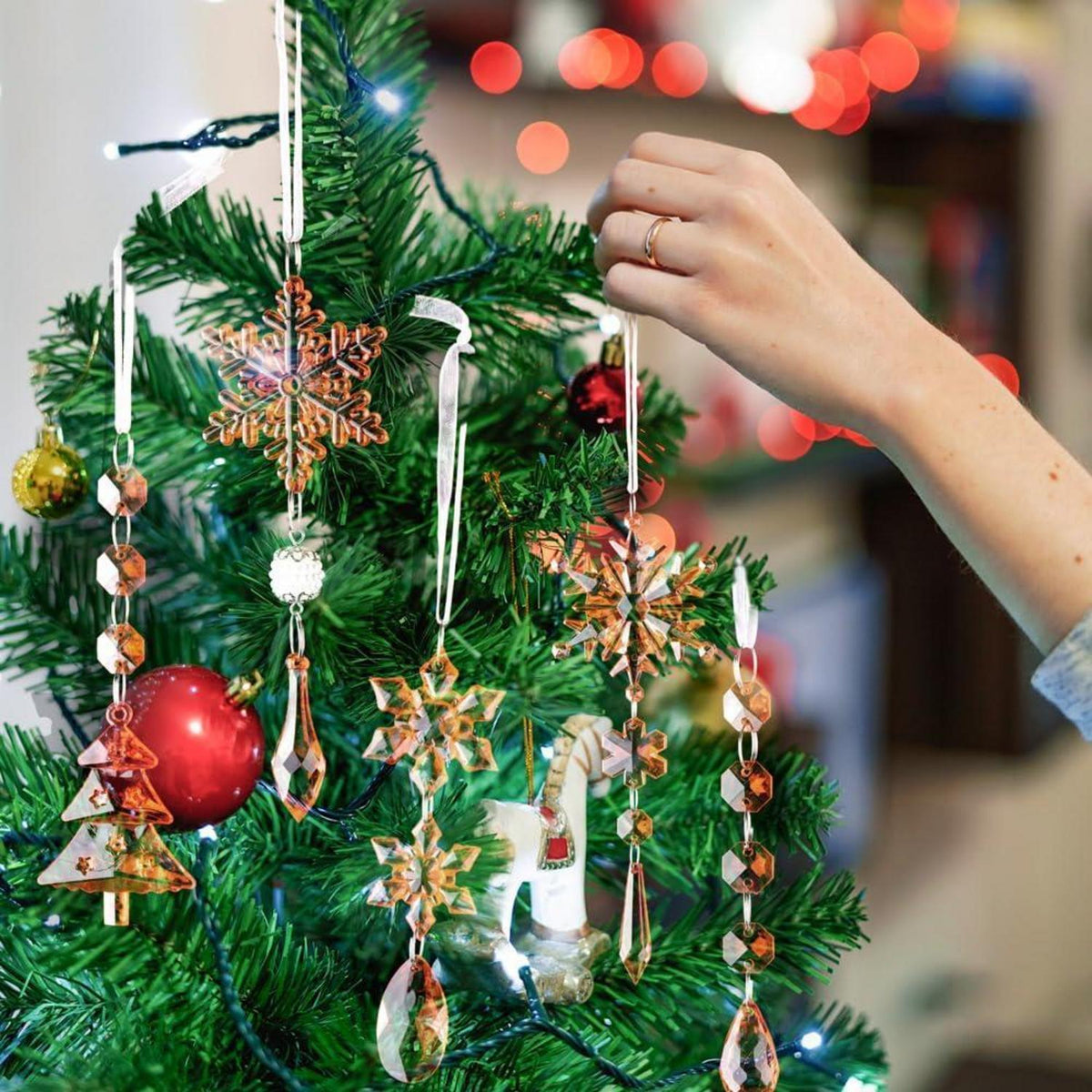 Weihnachtsbaumschmuck Kristall Anhänger 26 Stück Gold