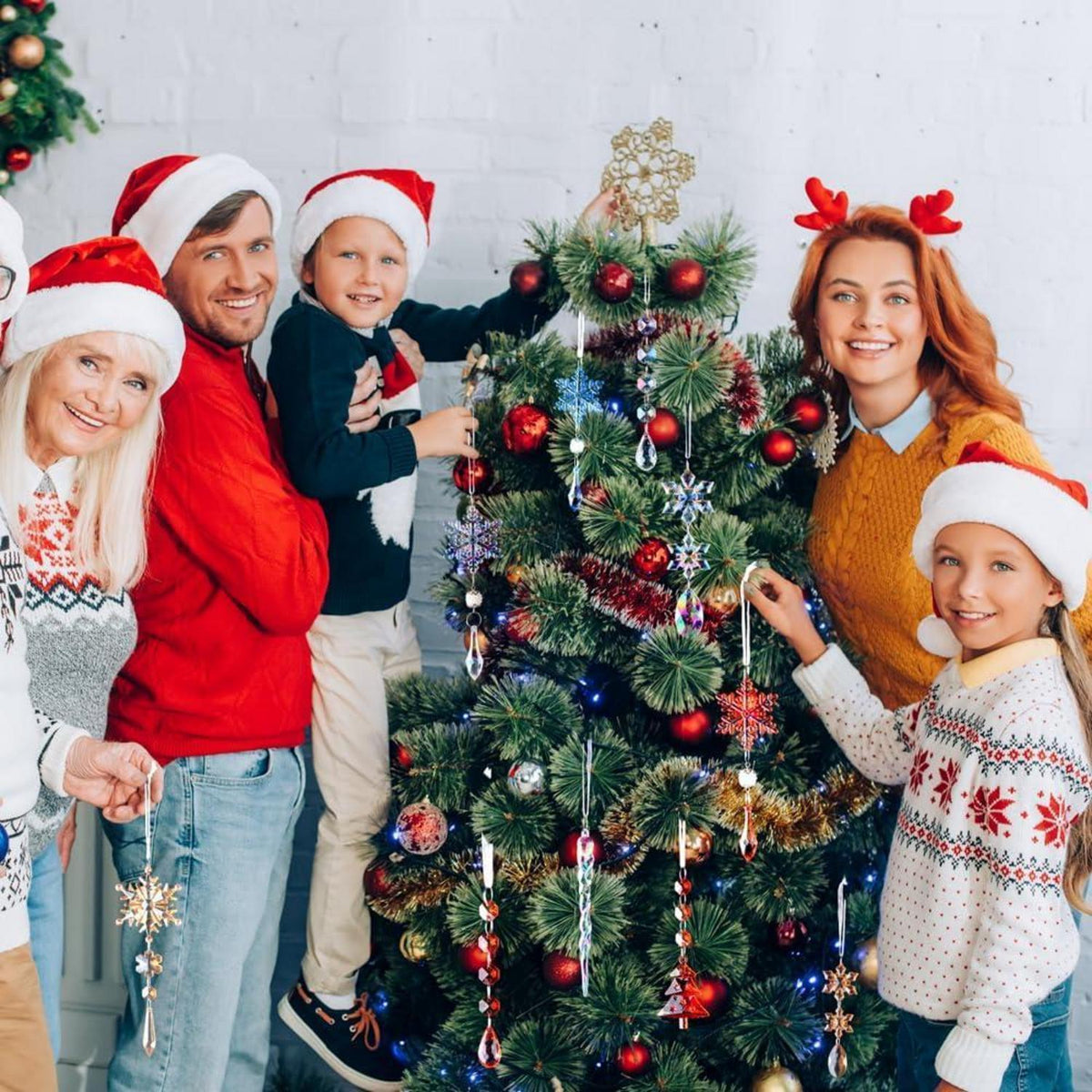 Weihnachtsbaumschmuck Kristall Anhänger 26 Stück Gold