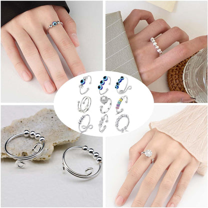 Verstellbarer Anti-Stress Ring Set für Damen – Angst & Spinner Ring