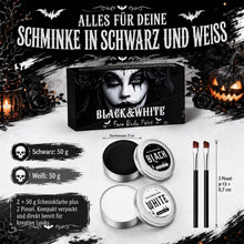 Halloween Schminke Set Schwarz Weiß für Gesicht und Körper