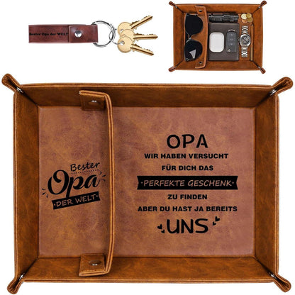 Lederschale Tablett Geschenke für Opa Weihnachten
