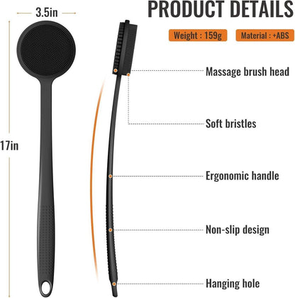 Silikon Duschbürste mit langem Griff für Duschpeeling Massage