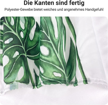 Lerores Duschvorhang 150x180cm Grün Blätter Textil Wasserabweisend 10 Ösen