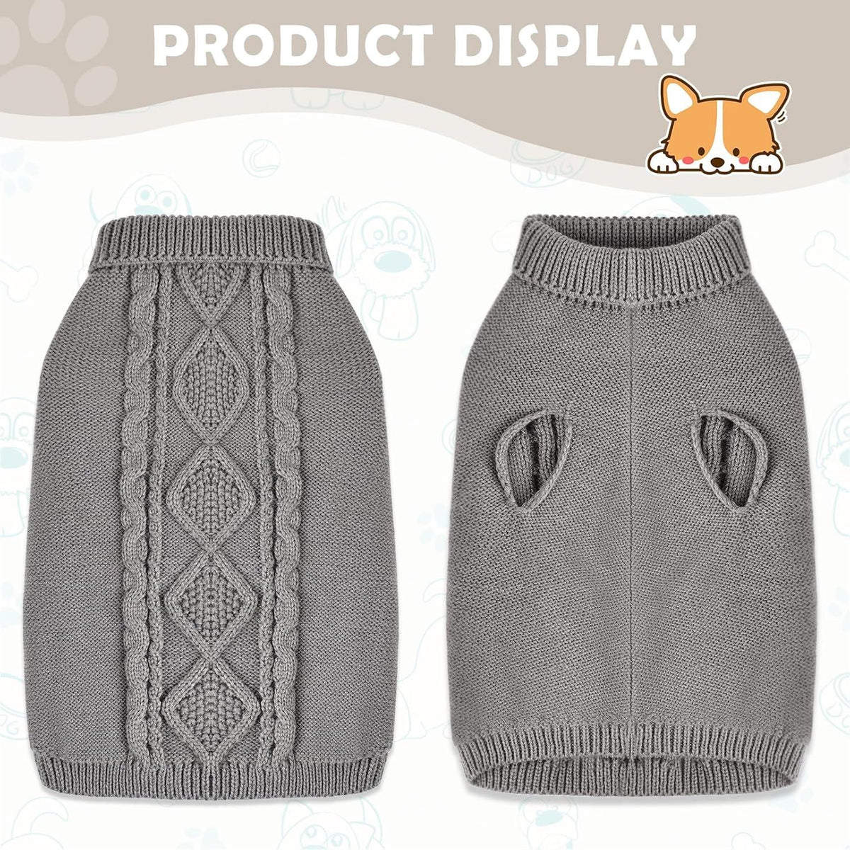 FWLWTWSS Winter Hundepullover Kleine Hunde Rollkragen