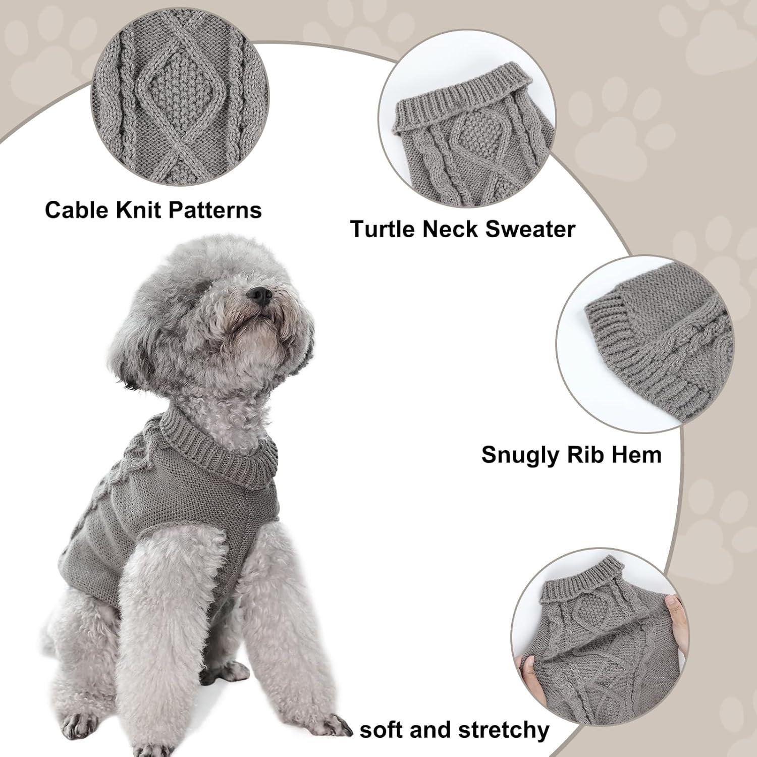 Hundepullover Winter Warmer Strickpullover Rollkragen Weich Hundekleidung