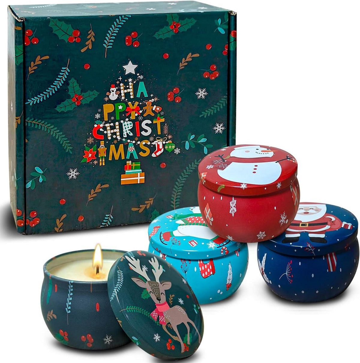 Duftkerzen Weihnachten Geschenkset Zitronen Kürbis Zimt Vanille