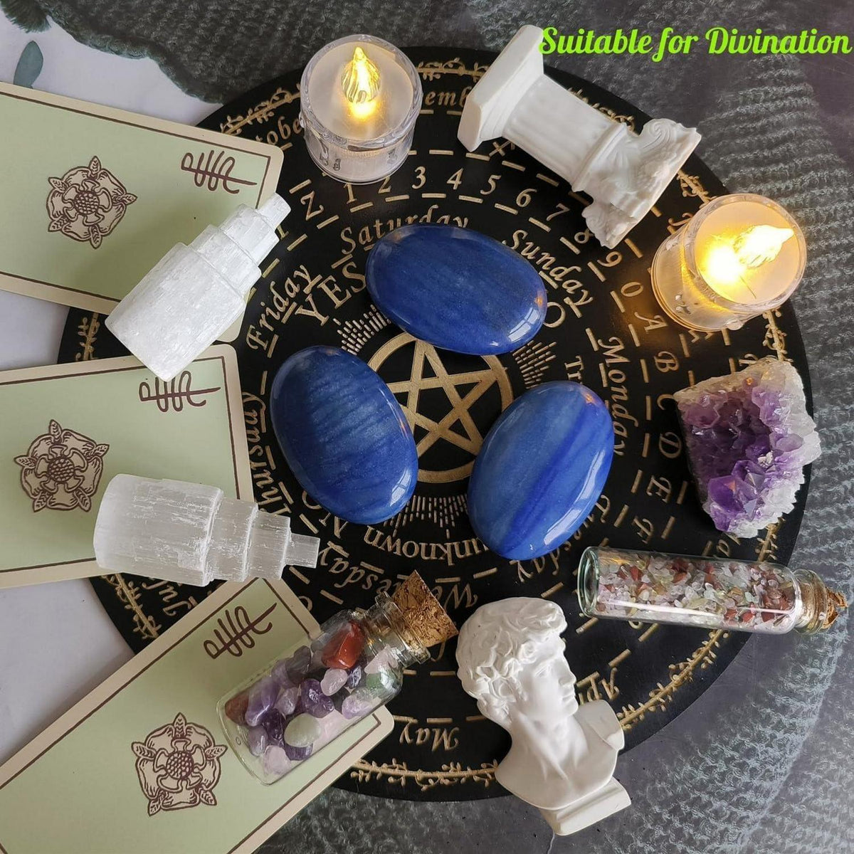 QINJIEJIE Großer Blauer Aventurin Kristall für Meditation und Deko