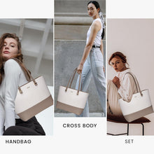 Große Handtasche Damen Set Leder Schultertasche 3-teilig