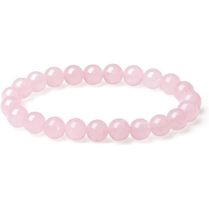 Rosenquarz Kristallarmband Damen Herren Naturstein Perlenarmband 8mm