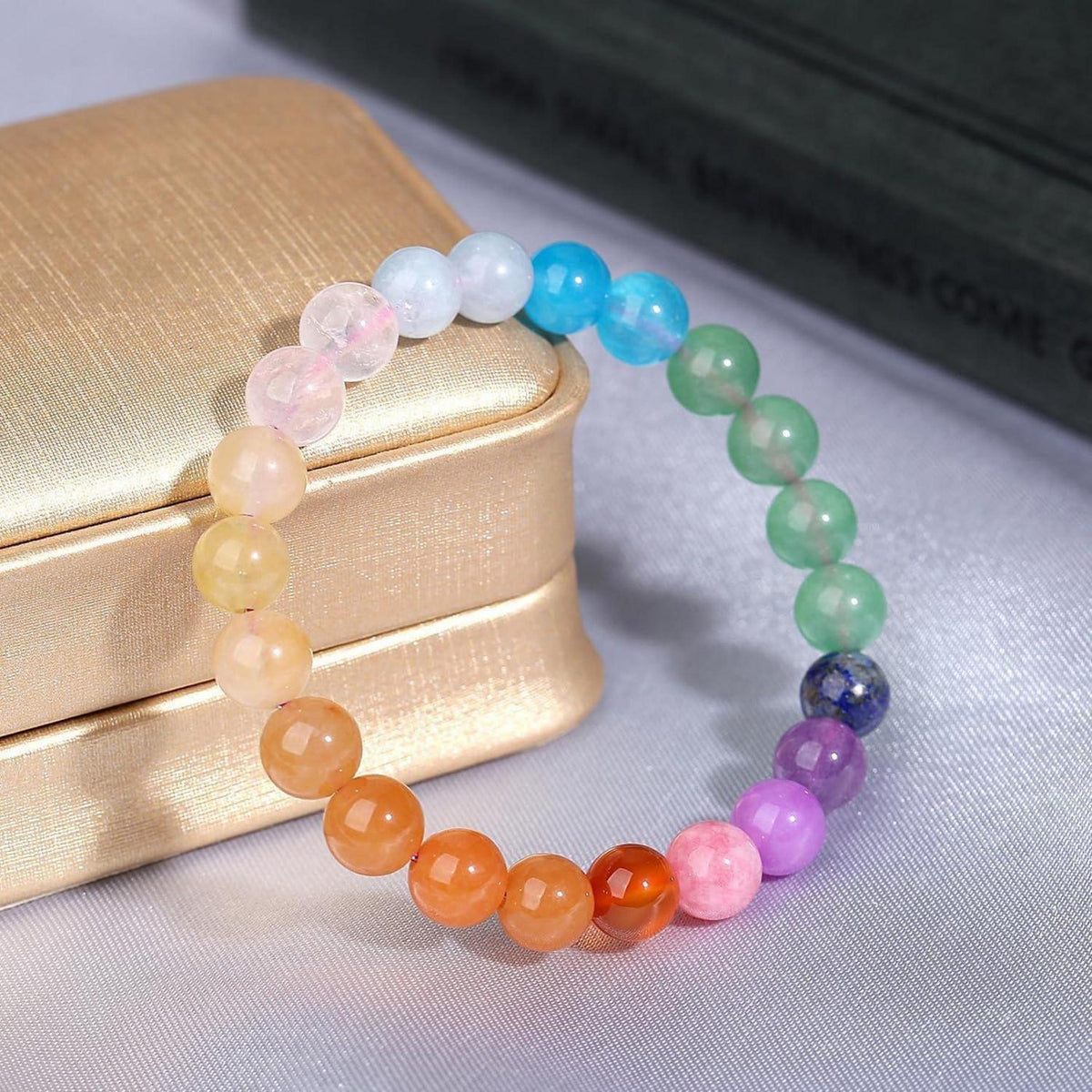 Kristall Armband Naturstein Chakra Schmucksteine Damen Herren 8mm Perlen Elastisch