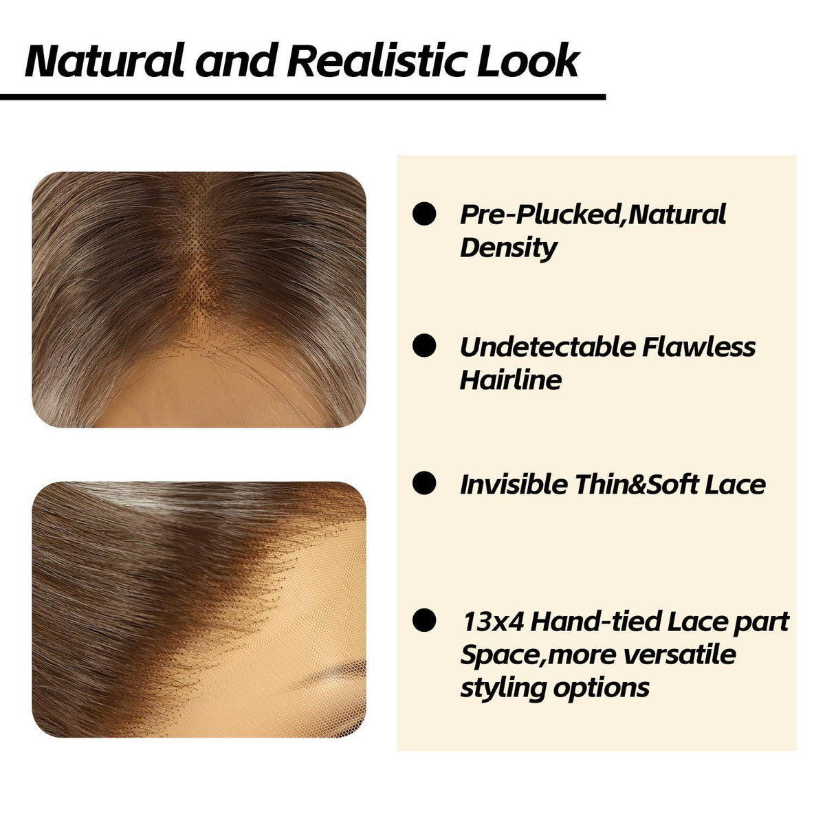Synthetische Körperwelle Perücke Graubraun Balayage 26 Zoll