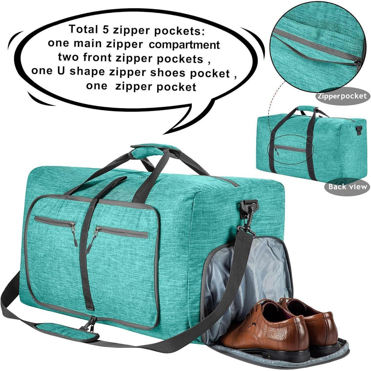 Reisetasche 115L mit Schuhfach, Minzgrün