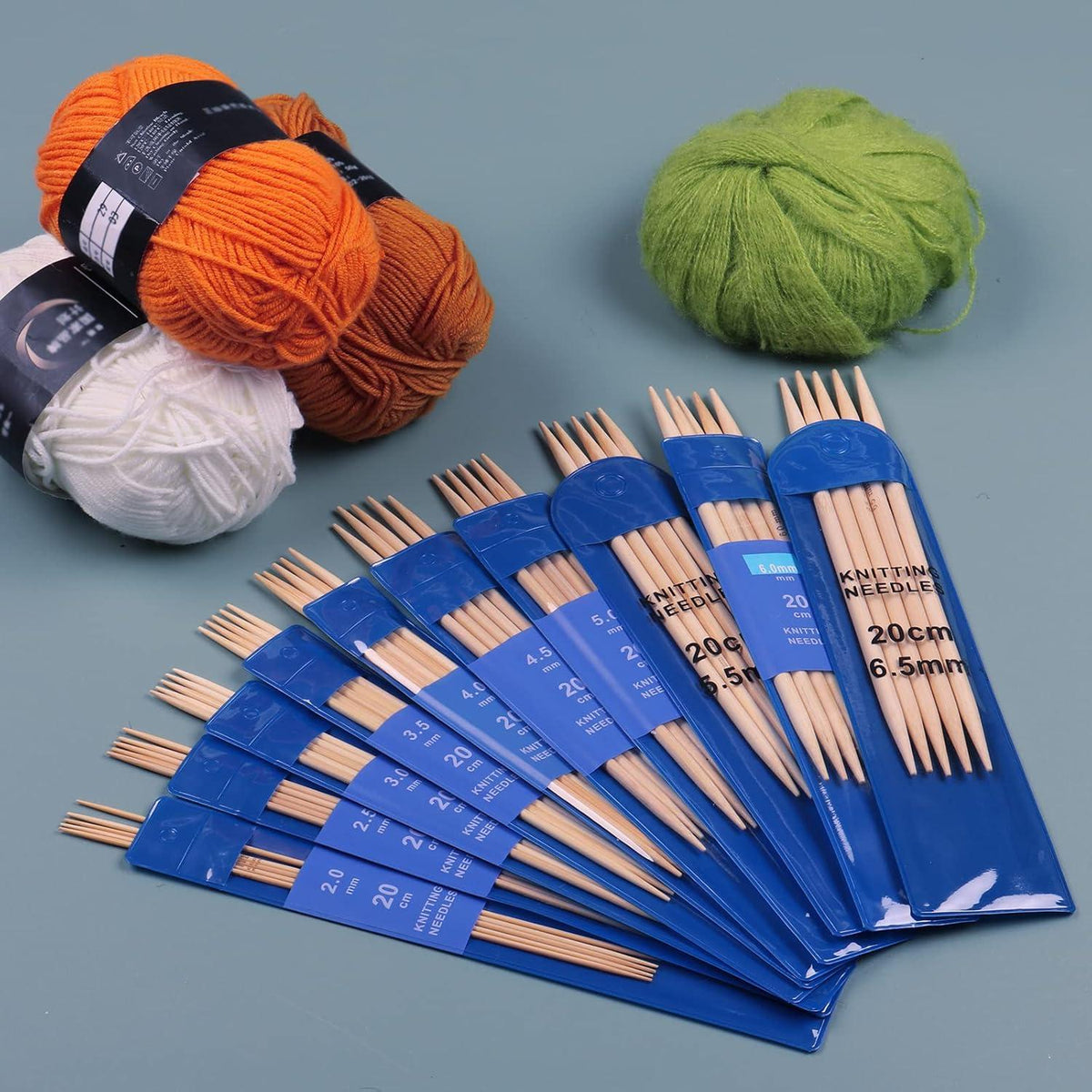 Coopay Bambus Stricknadeln Set 2,0-6,5mm 50 Stück Nadelspiel 20cm