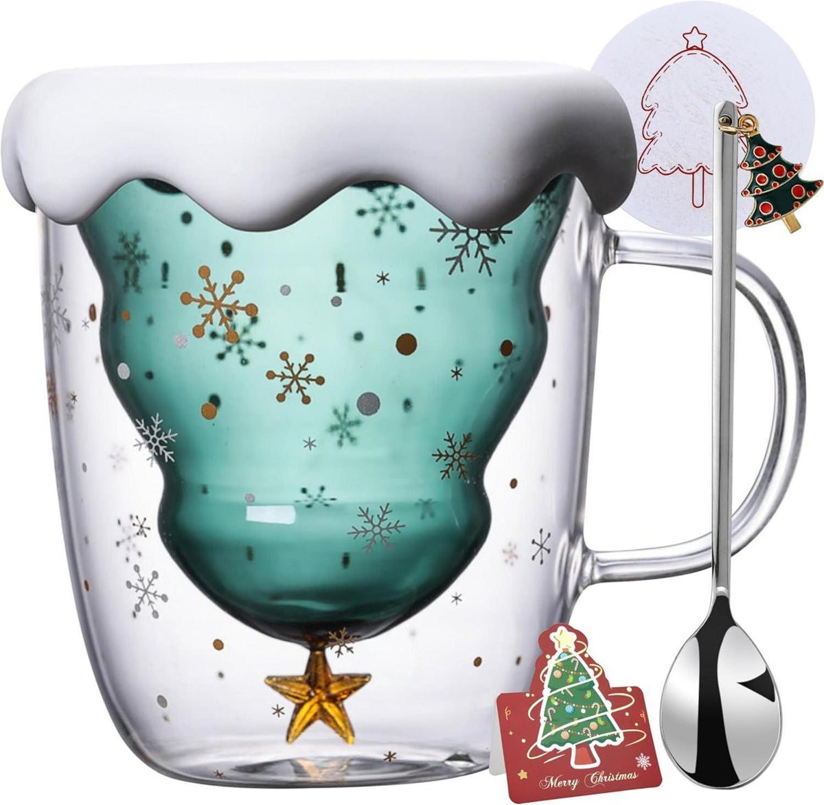 Weihnachtstasse Doppelwandige Gläser personalisiertes Becher Set