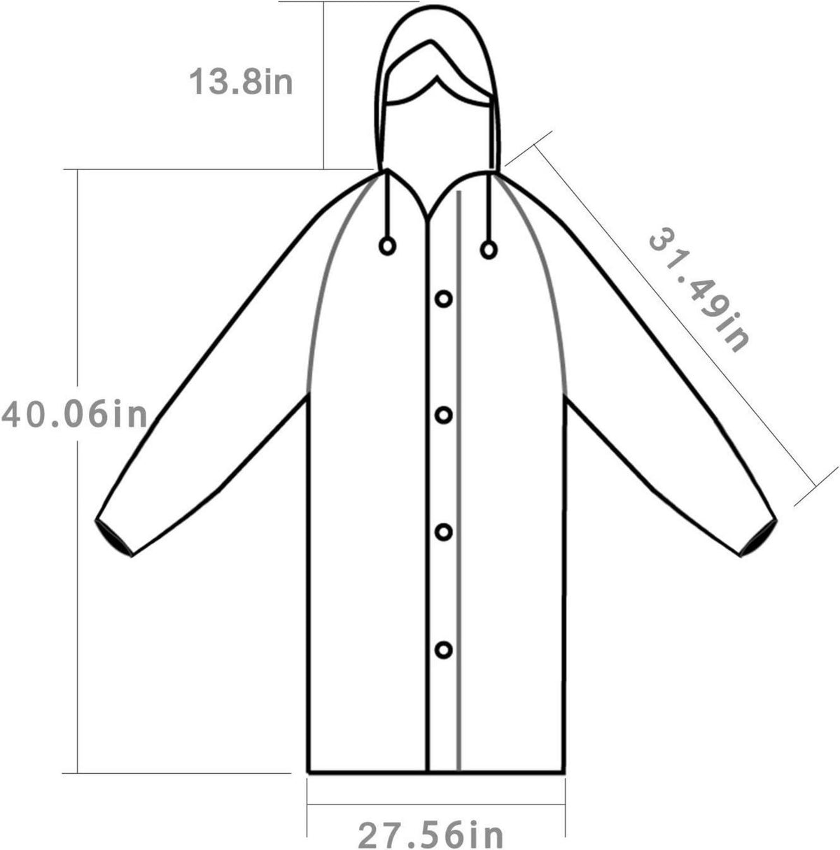 Regenponcho Damen Regencape Herren Kapuze Regenjacke Atmungsaktiv