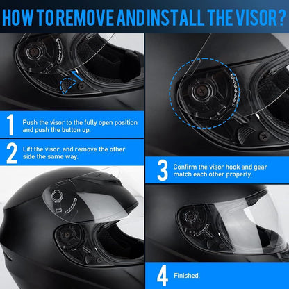 Integralhelm Motorrad Moped ECE 22.06 Schwarz M