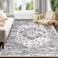 Großer Vintage Bohemian Kurzflorteppich, Grau 120x180cm