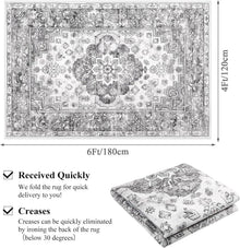 Großer Teppich 120x180cm Luxuriös Superweich Vintage
