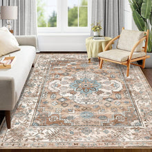 Großer Hochflor Teppich Vintage Bohemian 120x180 cm Cremefarben