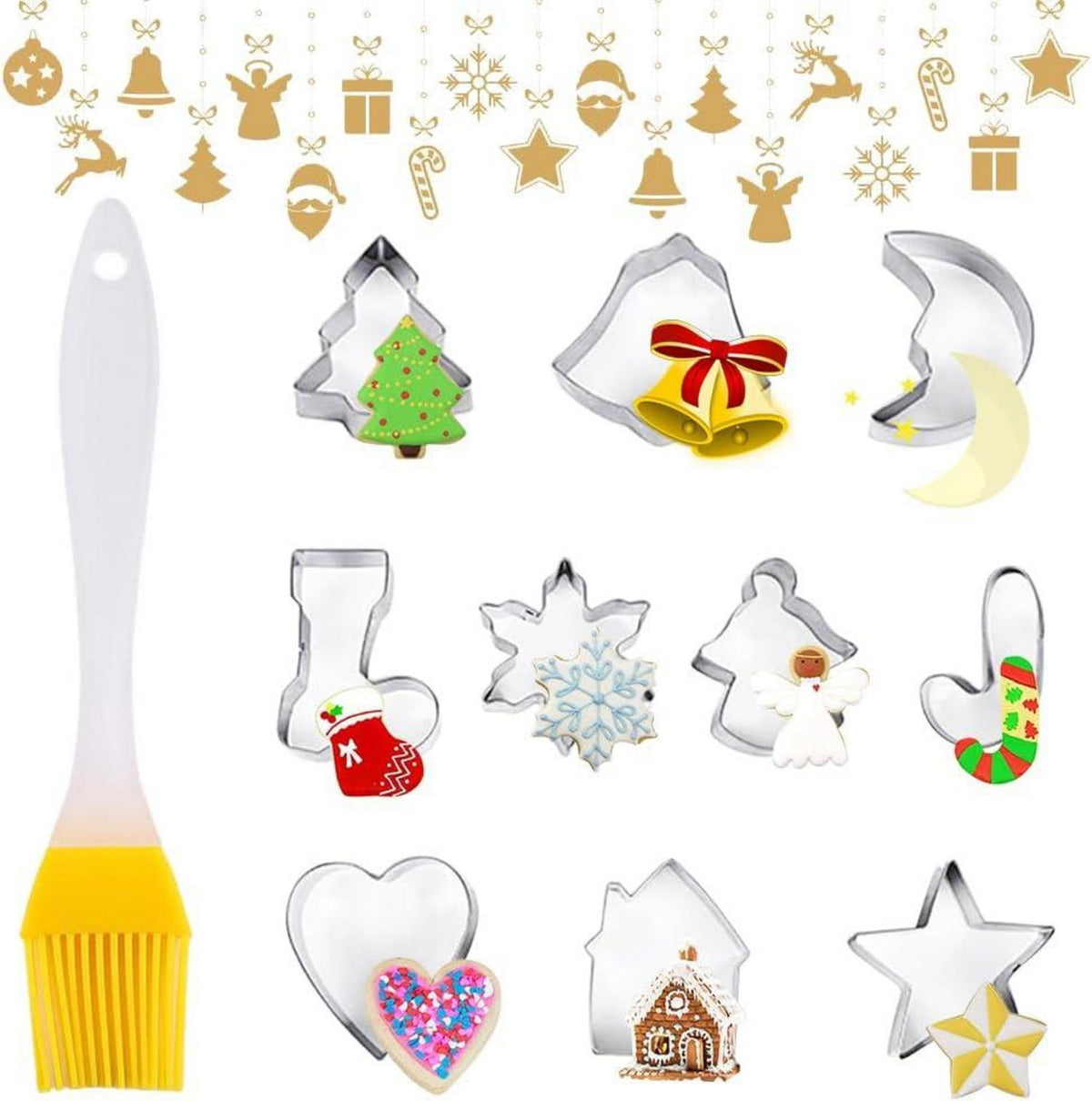 Ausstechformen Weihnachten Edelstahl Fondant Set 11-teilig