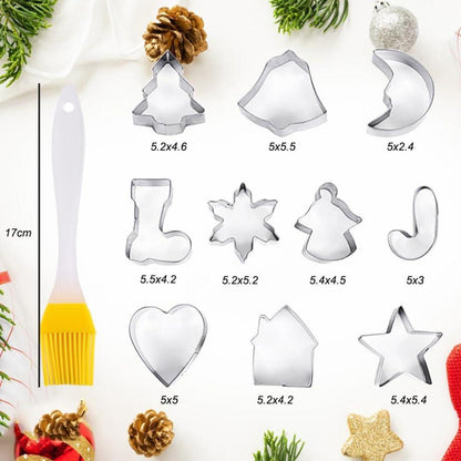 Ausstechformen Weihnachten Edelstahl PläTzchen Fondant Set 11-teilig