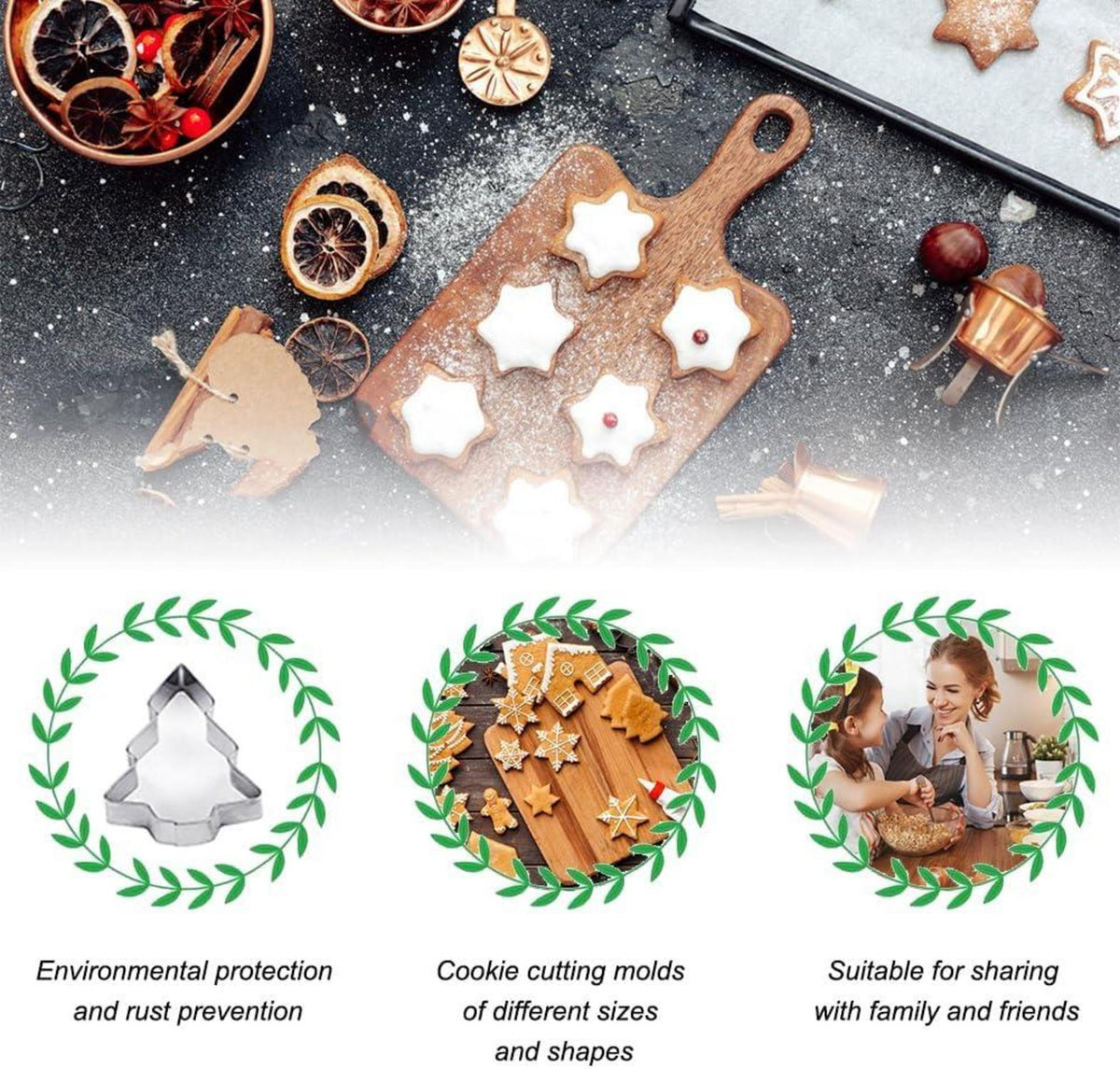 Ausstechformen Weihnachtsplätzchen Set Edelstahl 11-teilig