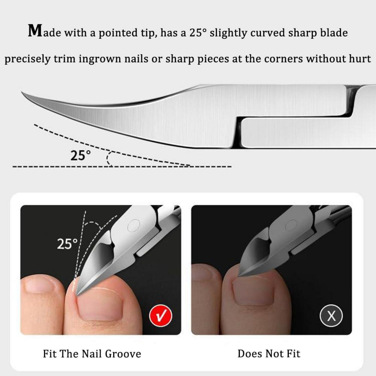 Metall Nagelzange Profi Nagelschere Edelstahl für dicke und eingewachsene Nägel