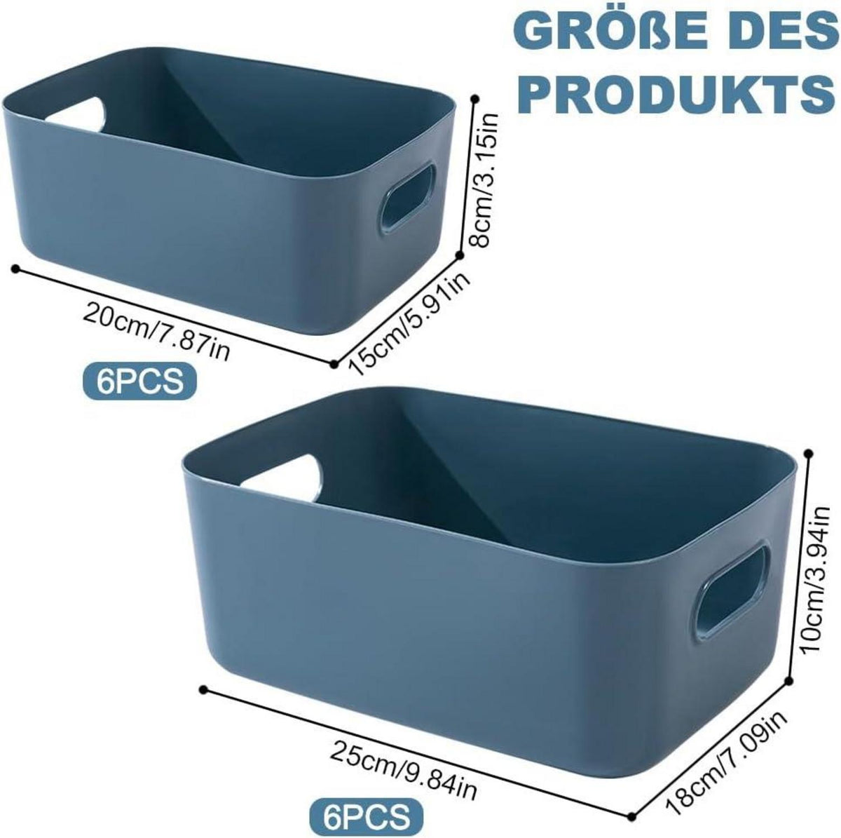 wintfarm Aufbewahrungsboxen Kunststoff 12er Set in 6 Farben 2 Größen