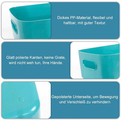 Aufbewahrungsboxen 6er Set mit Griffen, Kunststoff, 25x16.5x10cm