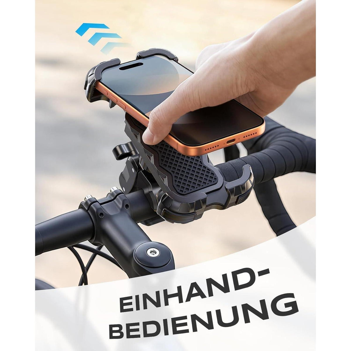 Handyhalterung Motorrad & Fahrrad – 360° Drehung, Auto-Sperre