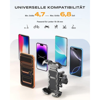 Handyhalterung Motorrad & Fahrrad – 360° Drehung, Auto-Sperre